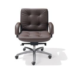 Directiestoel Nesi leer donker bruin
