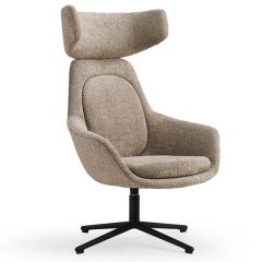 Fauteuil Calyon high beige met hoofdsteun