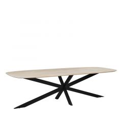 Vergadertafel Spinpoot Deens ovaal naturel hout