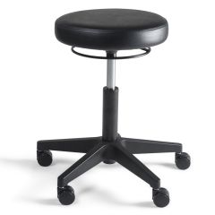 Lage kruk op wielen kunstleder