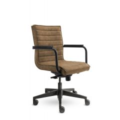 Vergaderstoel Liam verrijdbaar cognac