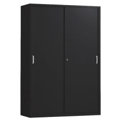 Schuifdeurkast zwart 195 cm hoog