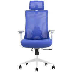 Bureaustoel Mesh Verona met hoofdsteun blauw