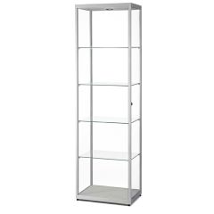 Vitrinekast 60 cm met verlichting zilver