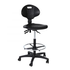 Werkstoel hoog op wielen