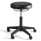 Lage kruk op wielen kunstleder