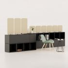 Roomdivider OXO met akoestische panelen