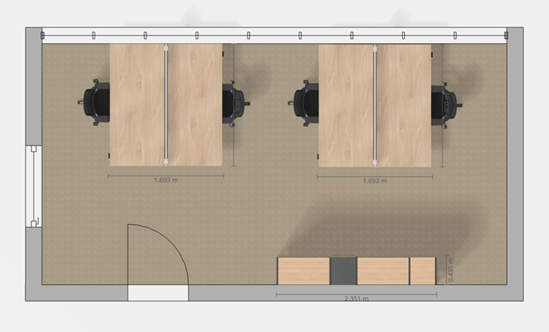 Plattegrond kantoor bureau afmetingen