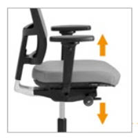 zithoogte instellen bureaustoel